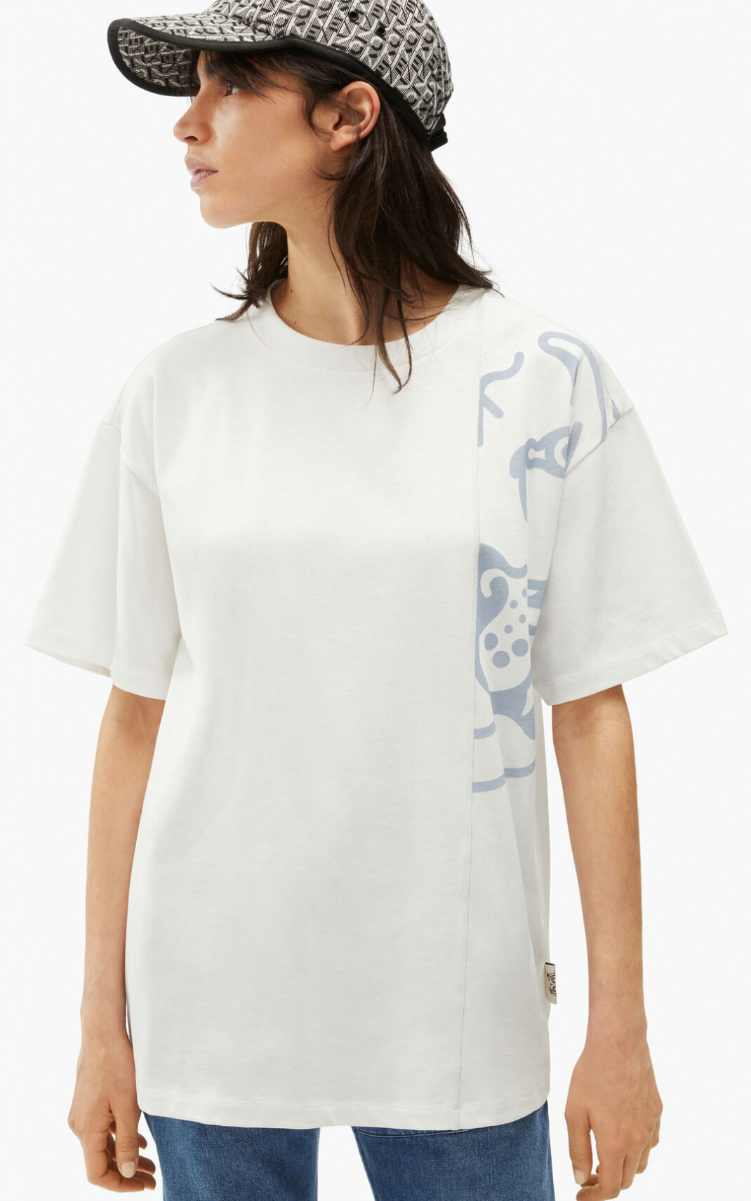 Kenzo K Tiger oversized T Shirt Dam | 59431-AYOV